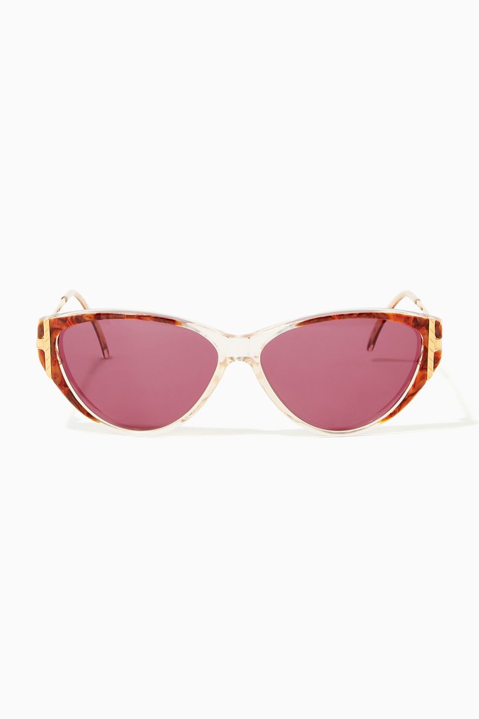 

Cat-eye Tinted Sunglasses in Acetate & Metal, Brown
