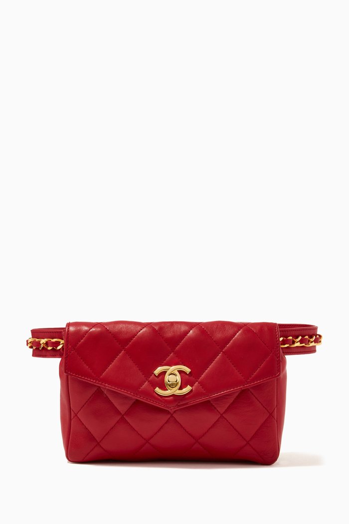 

Belt Bag in Quilted Leather, Red