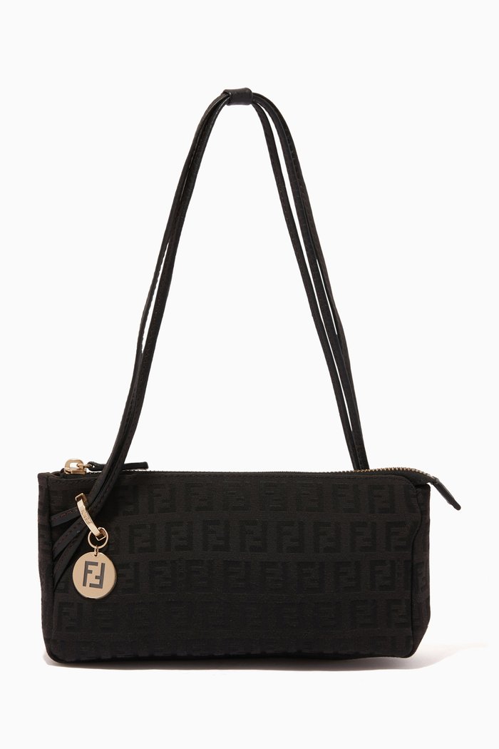 

Shoulder Bag in Zucchino Canvas, Black