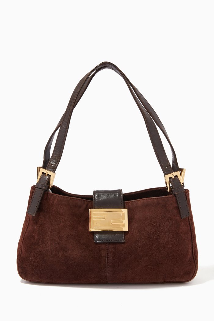

Shoulder Bag in Suede, Brown
