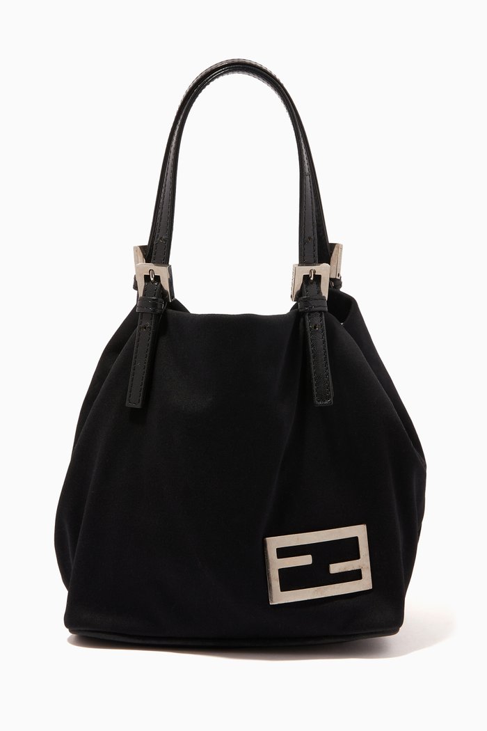 

Shoulder Bag in Canvas, Black