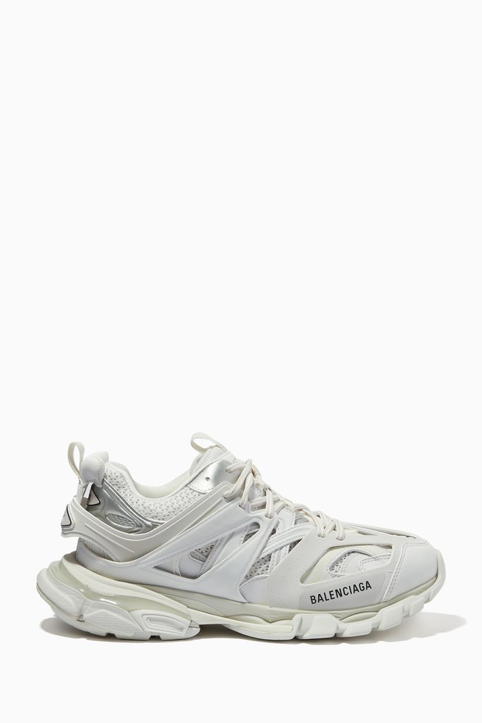 

Track Running Sneakers in Mesh & PU, White