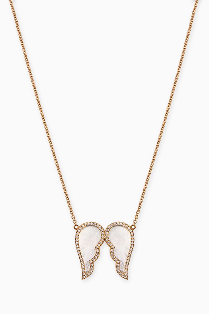 

Freedom Mother of Pearl & Diamond Necklace in 18kt Yellow Gold