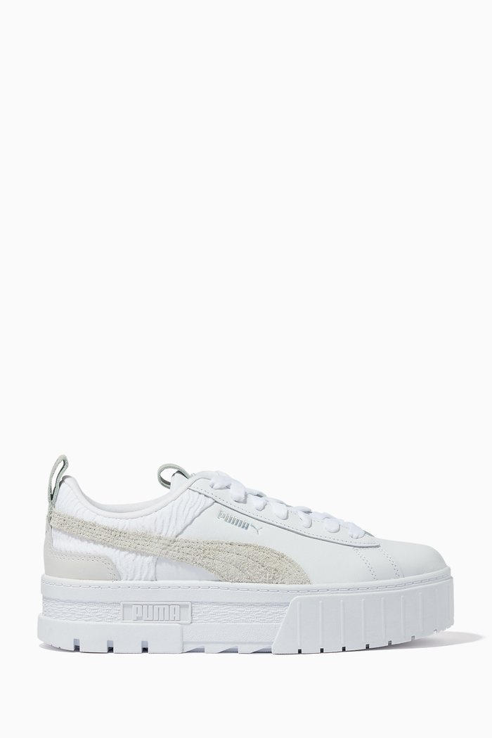

Mayze Low Top Sneakers in Leather, White