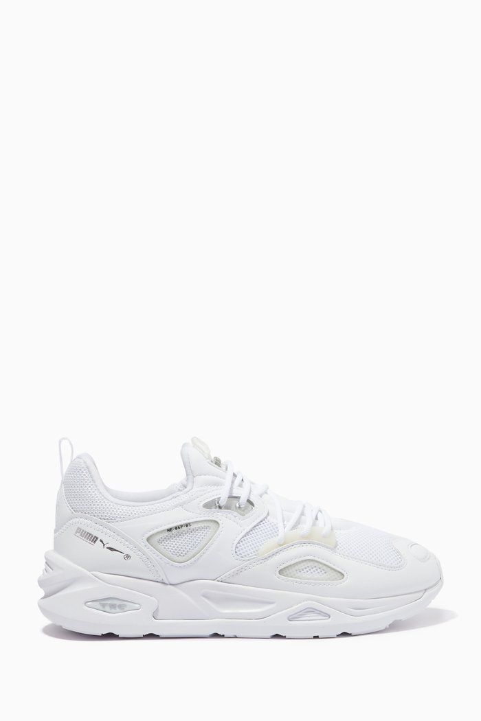 TRC Blaze Triple Low-top Sneakers in Mesh & Leather, White