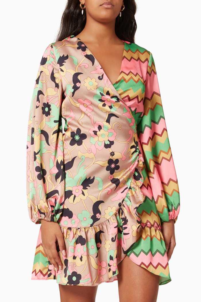 

Sorbet Zig Zag Clash Mini Dress, Brown