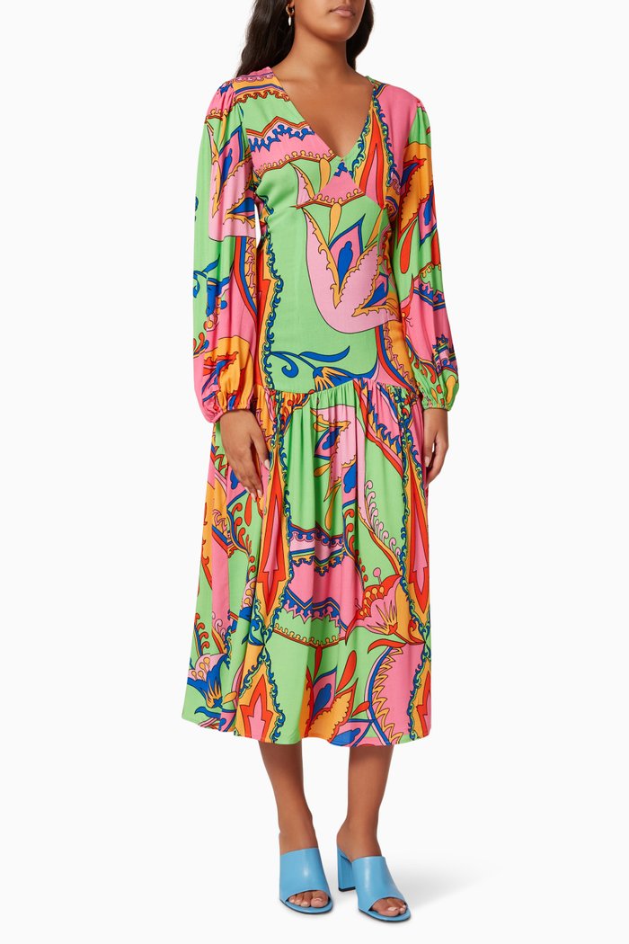 

Foxy Dress in Viscose, Green