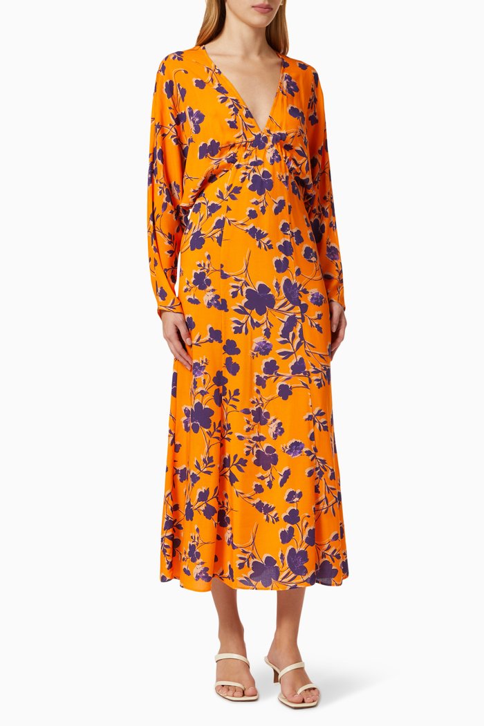 

Ruby Midi Dress in Viscose, Orange