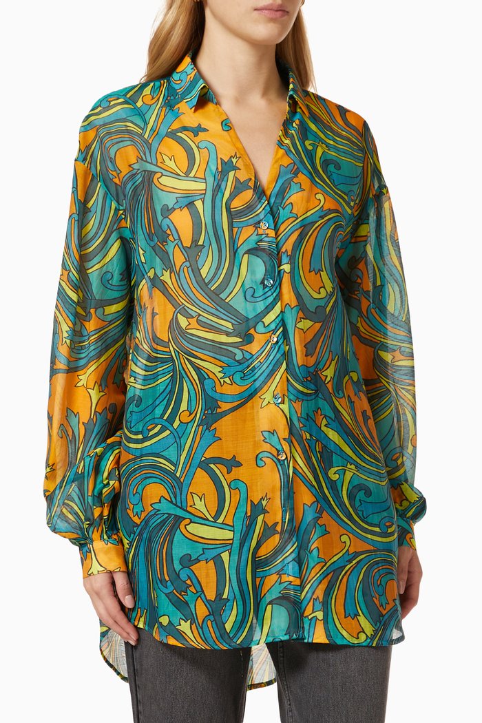 Starburst Oversized Shirt, Blue