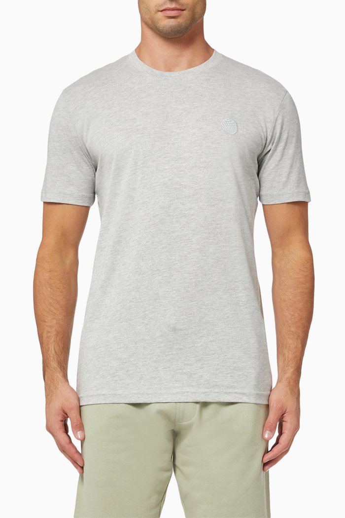 

Embroidered T-Shirt in Cotton, Grey