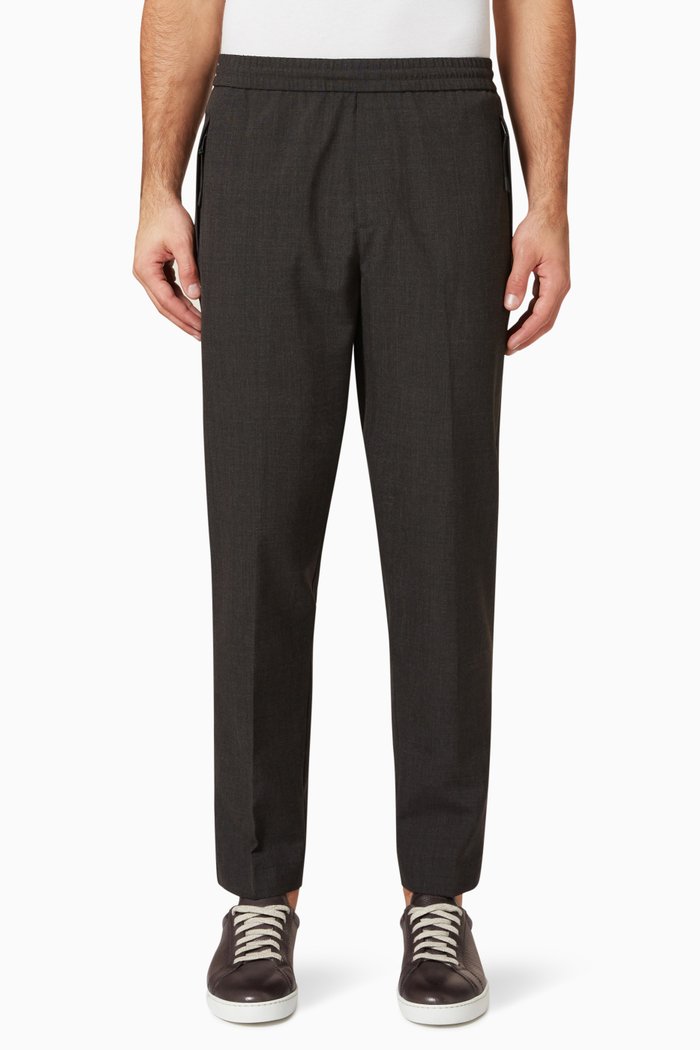 

Tapered Trousers in Wool Blend, Grey