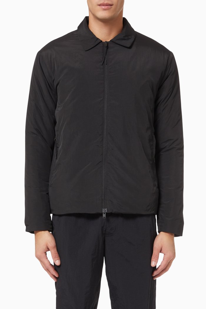 

Hybrid Jacket in Woven Nylon, Black