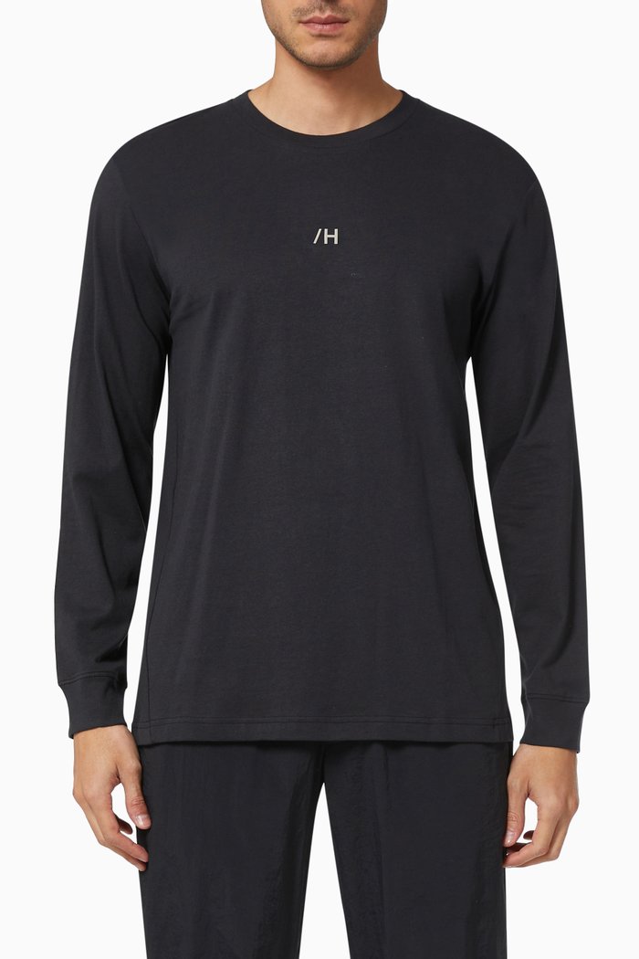 

Centre Logo T-shirt in Organic Cotton, Black