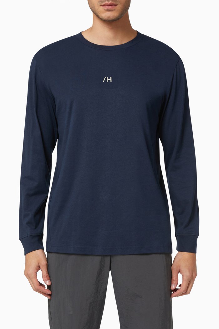 

Centre Logo T-shirt in Organic Cotton, Blue