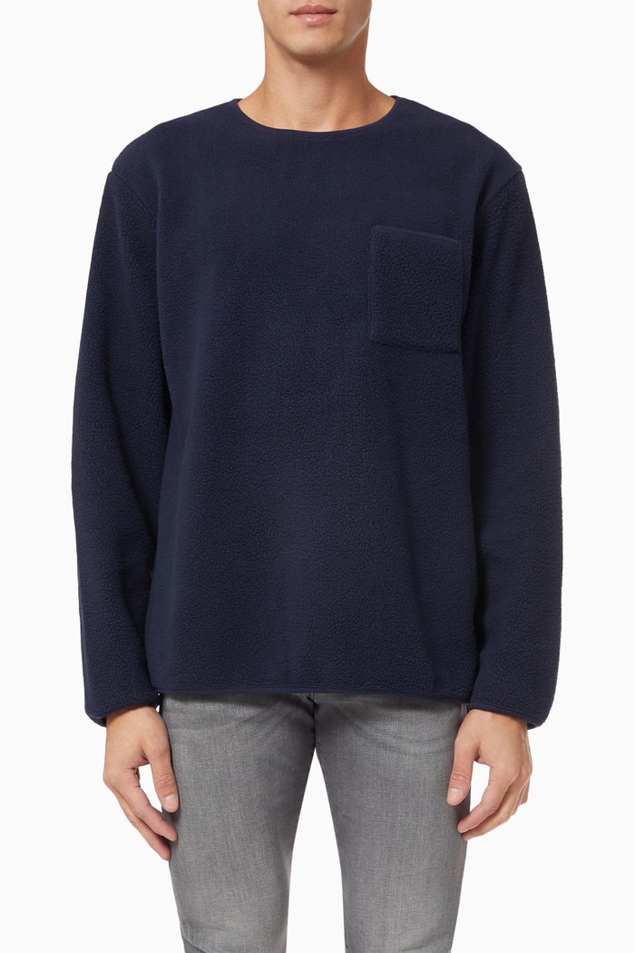 

Knit Sweatshirt in Fleece, Blue