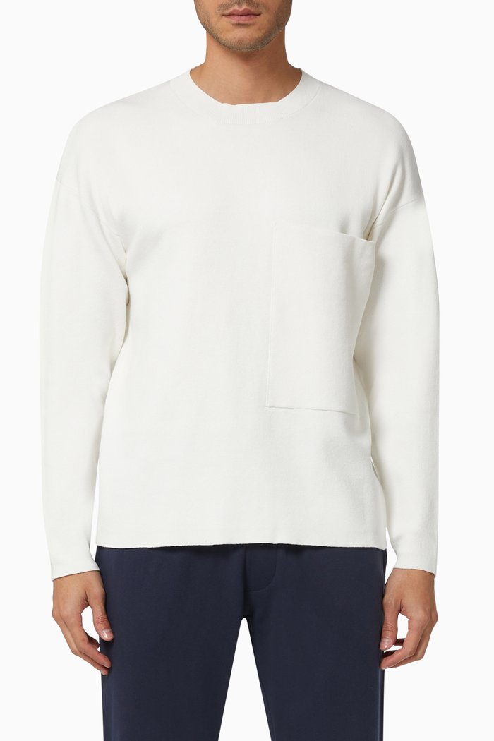 

Oversized Pullover in Cotton Knit, Neutral