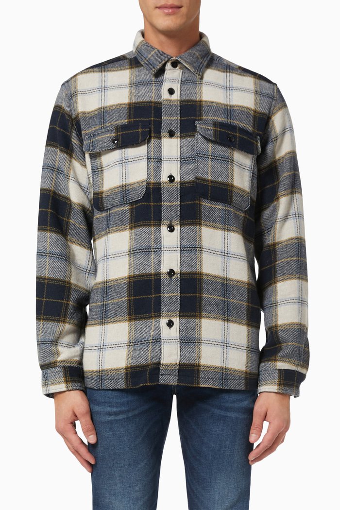 

Loose Kellen Overshirt in Wool Blend, Blue