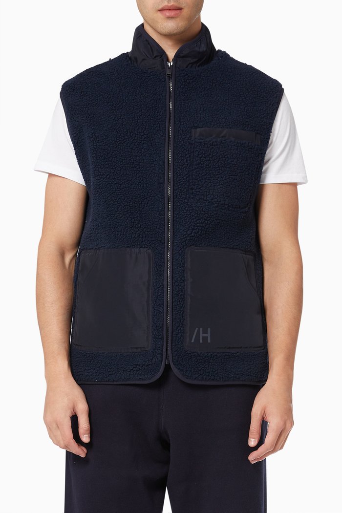 

Gilet in Fleece, Blue