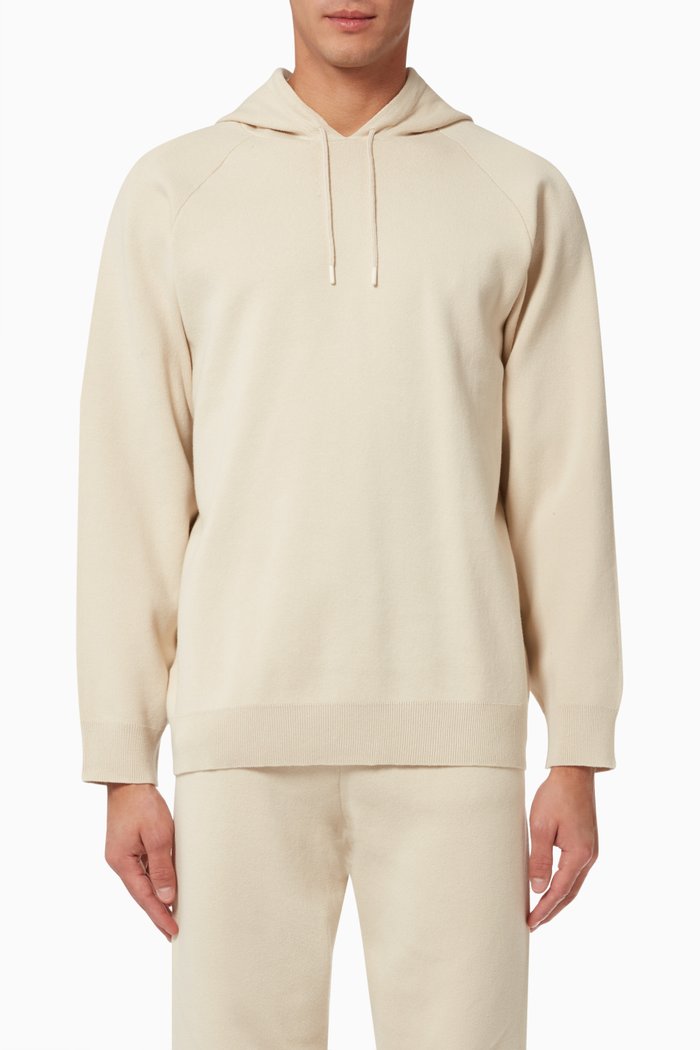 

Knit Hoodie in Cotton, Neutral