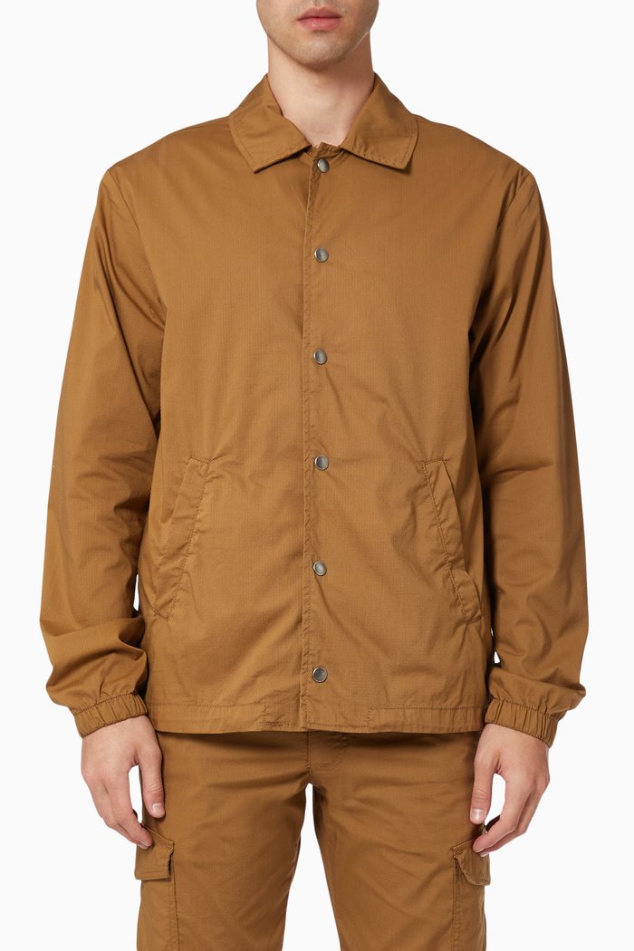 

Hybrid Jacket in Organic Cotton, Brown