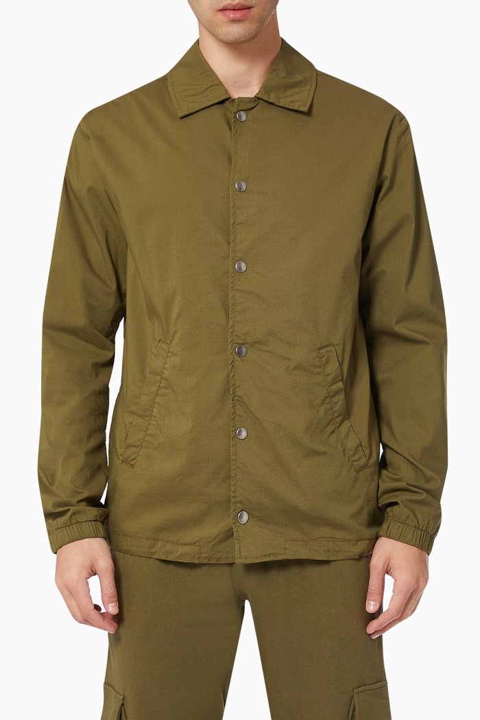 

Hybrid Jacket in Organic Cotton, Green