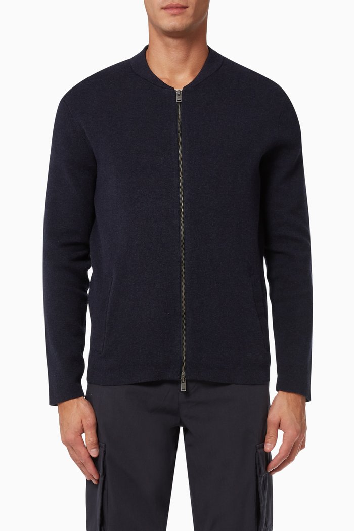 

Zip-up Cardigan in Cotton, Blue