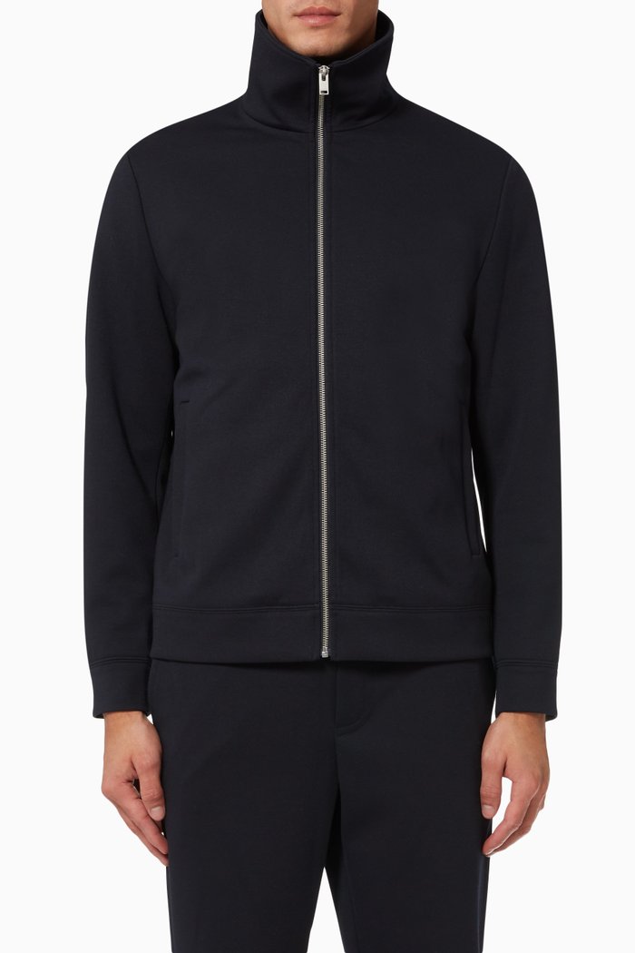 

High-neck Zip Jacket, Blue