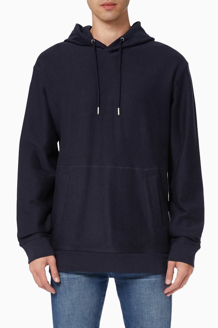 

Knitted Hoodie in Organic Cotton, Blue