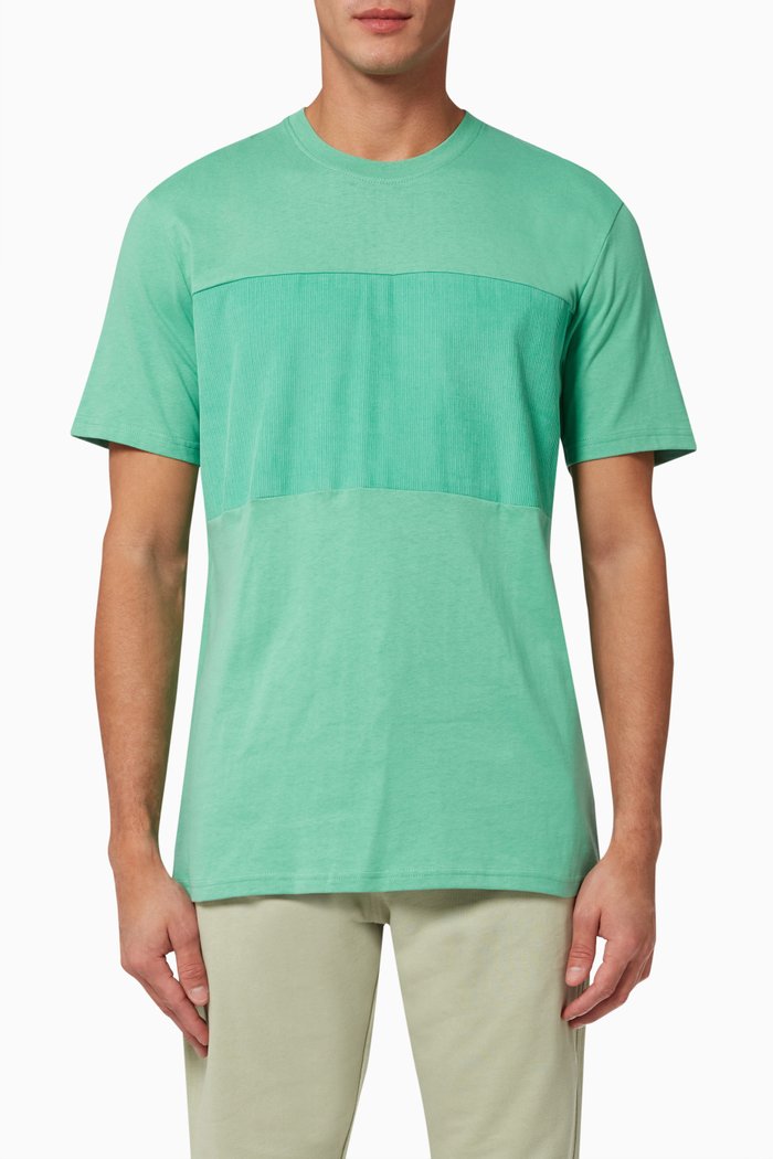 

Woven Detail T-Shirt in Organic Cotton, Green
