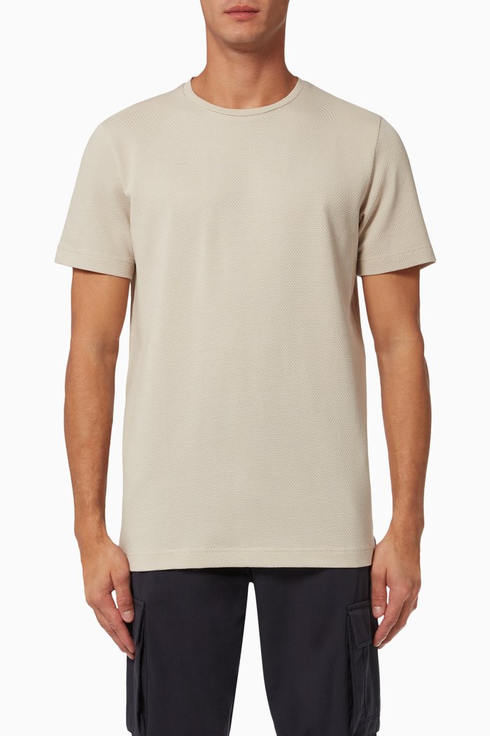 

Bubble Pique T-shirt in Organic Cotton, Grey