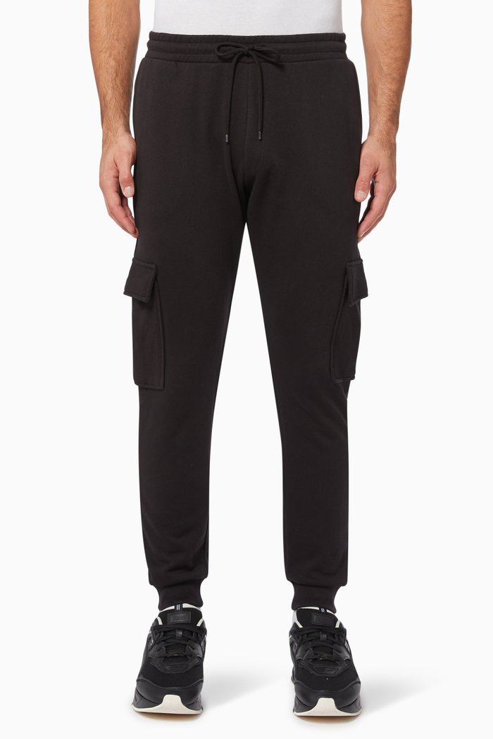

Cargo Trousers in Knit Cotton, Black