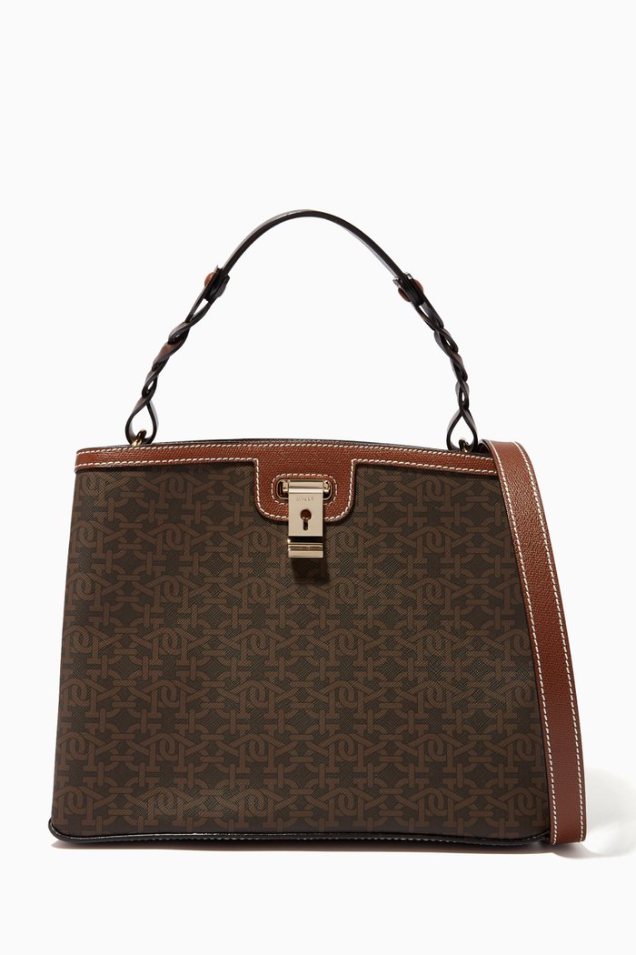 

Lucyle Shoulder Bag with Monogram, Brown