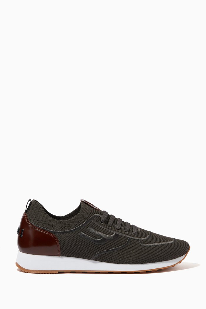 Gabber Sneakers in Polyester Mix Fabric, Grey