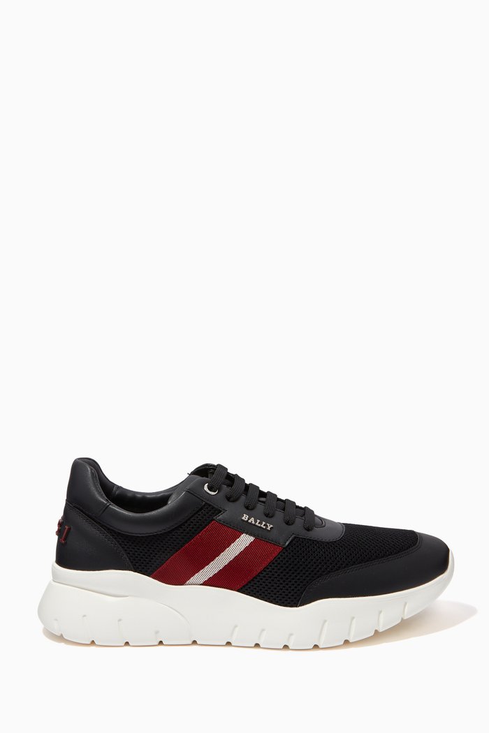 

Blerry Sneakers in Leather & Mesh, Black