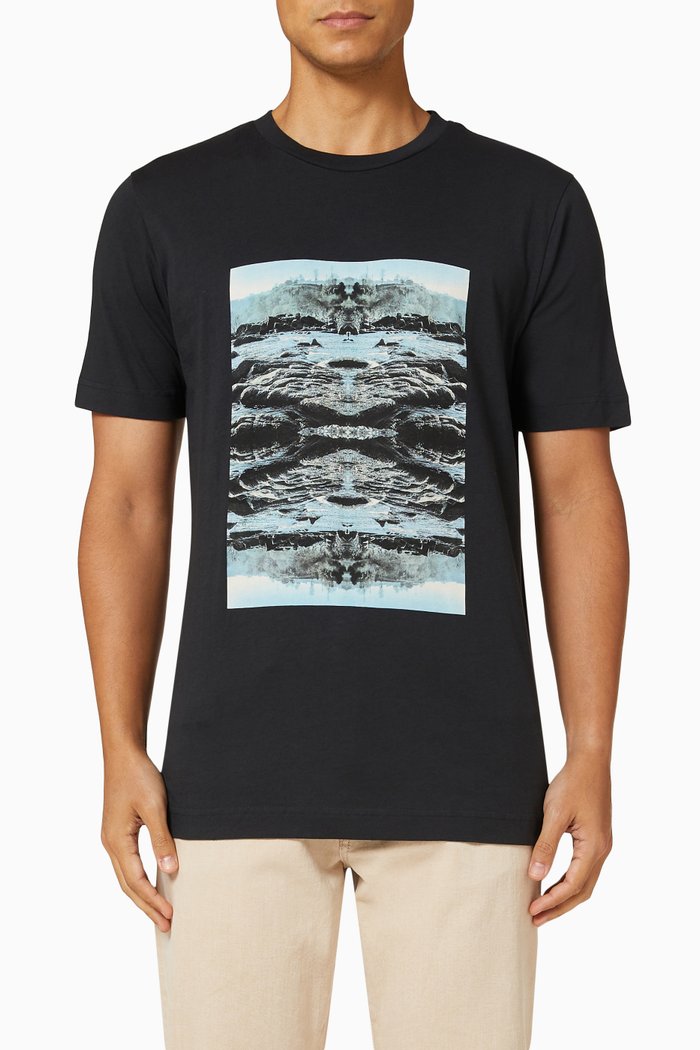 

Short Sleeve T-shirt in Cotton Jersey, Black