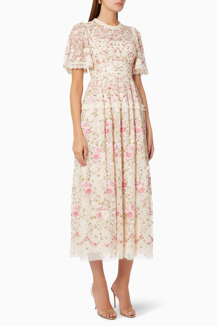 

Rosie Ankle Gown in Tulle, Neutral