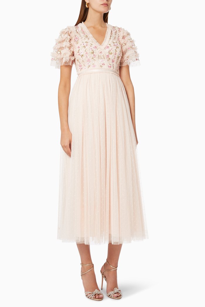 

Florentina Ankle Gown in Tulle, Pink