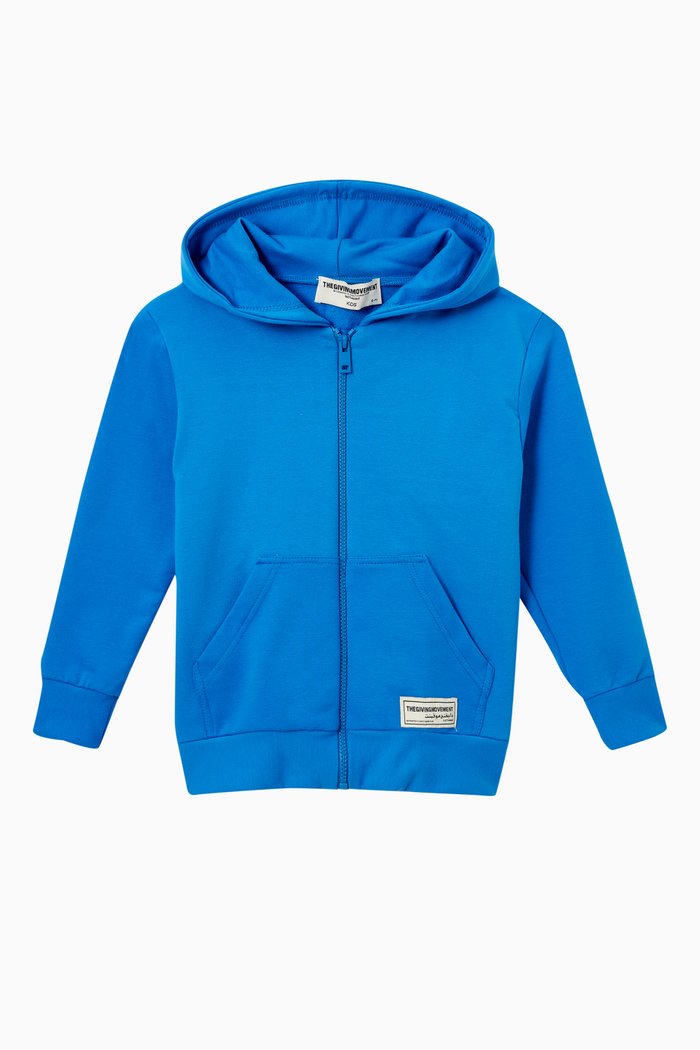 

Organic Cotton Zip Hoodie, Blue