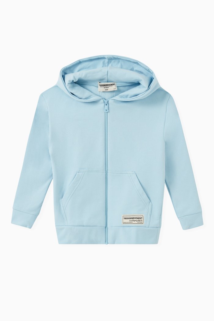 

Organic Cotton Zip Hoodie, Blue