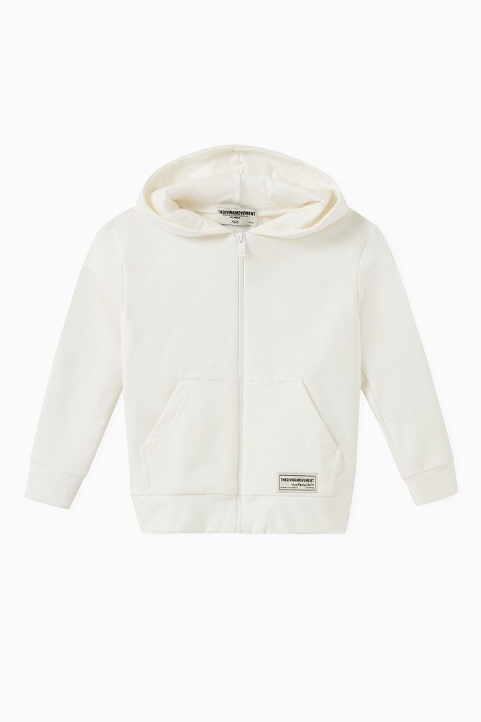 

Organic Cotton Zip Hoodie, White
