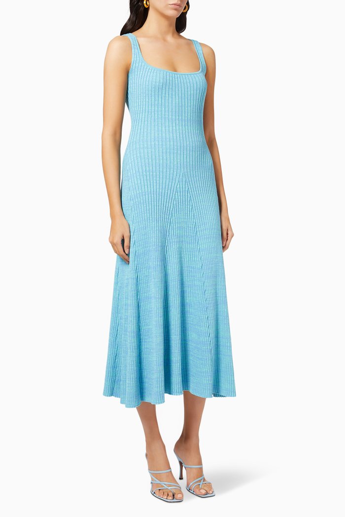 

Dido Ribbed Knit Dress, Blue