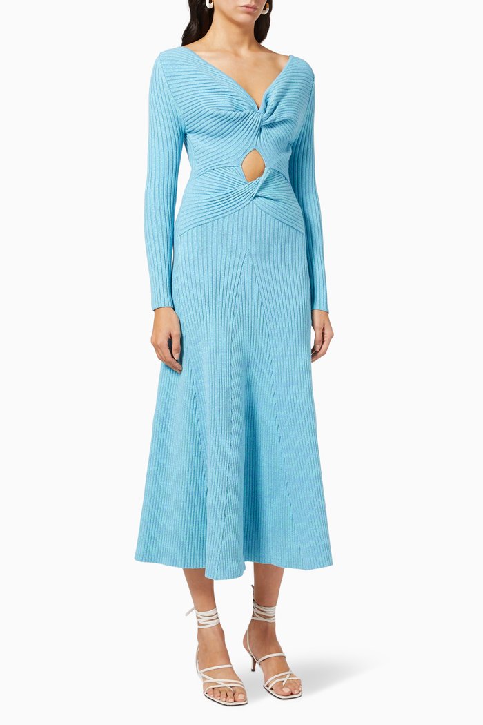 

Paige Dress in Rib-knit, Blue