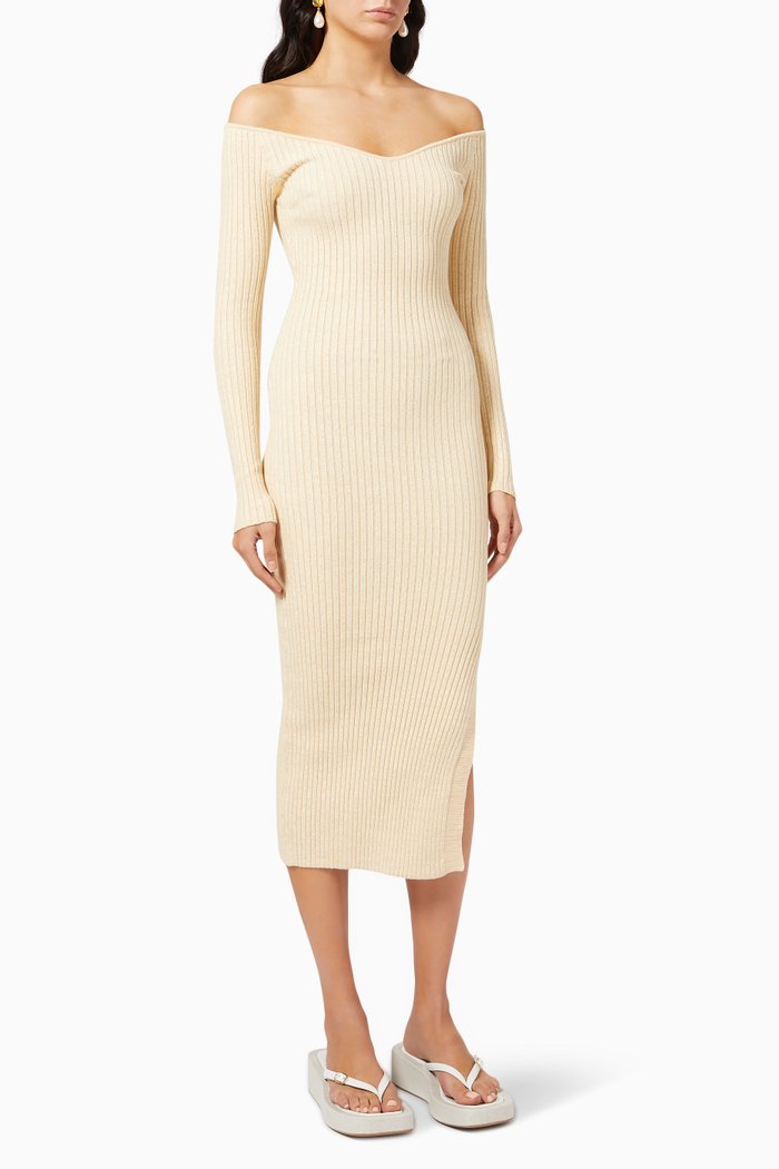 

Paige Dress in Rib-knit, Neutral