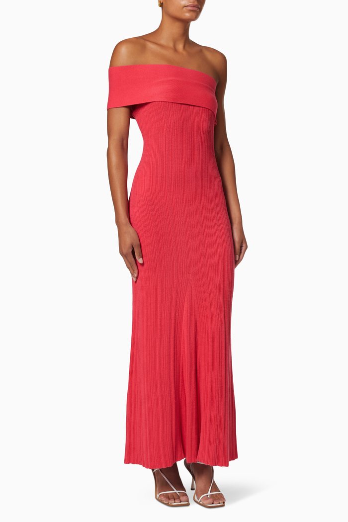 

Brea Maxi Dress in Rib-knit, Red