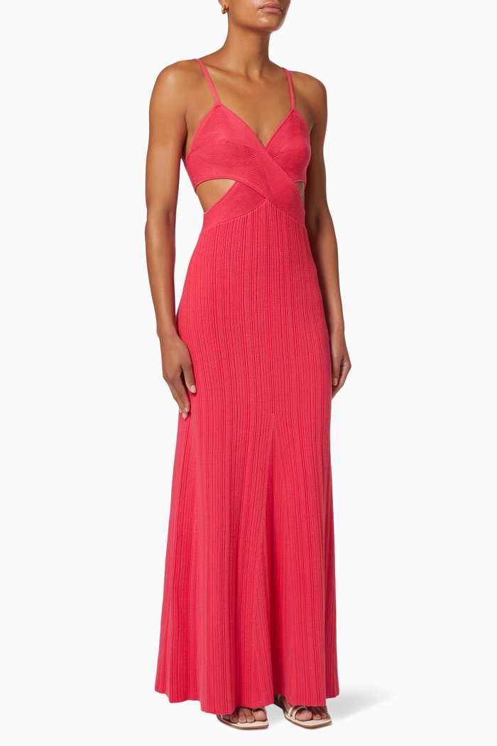 

Sabrina Maxi Dress in Rib-knit, Red