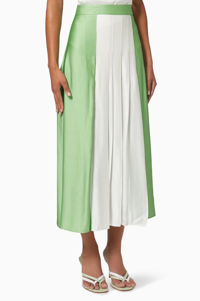 

Sable Skirt in Viscose Satin, Green