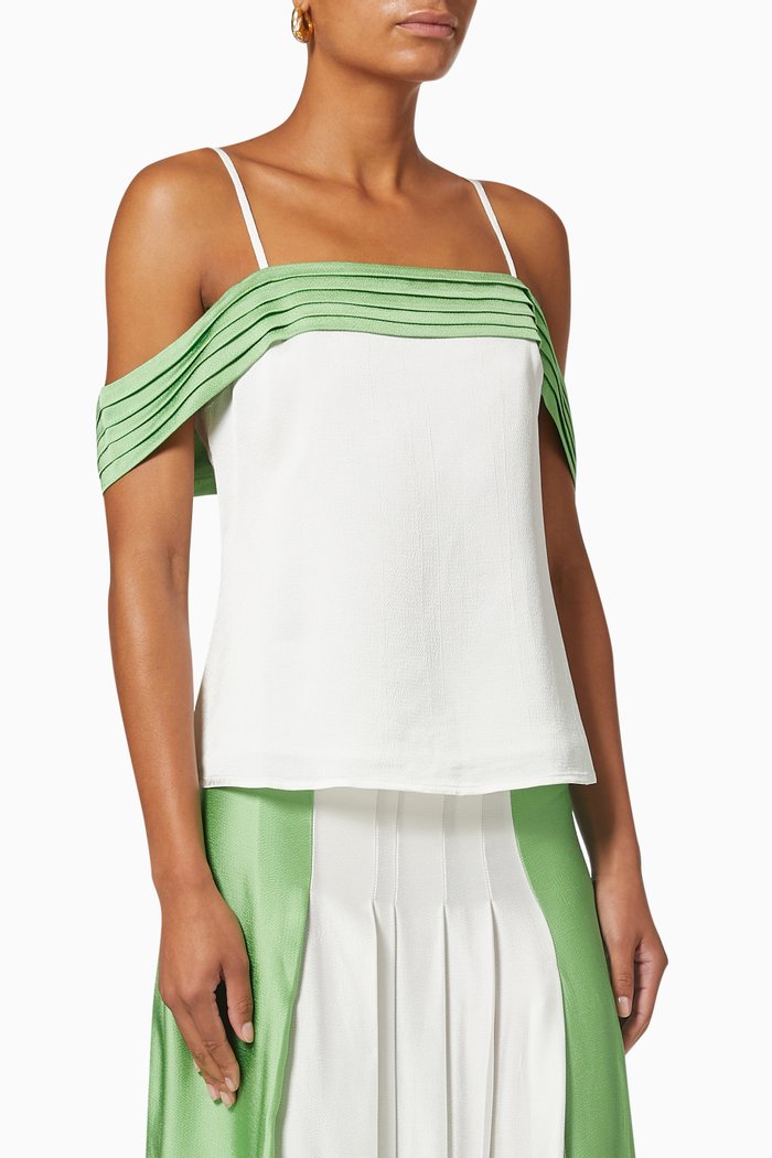 

Esme Top in Viscose Satin, Green