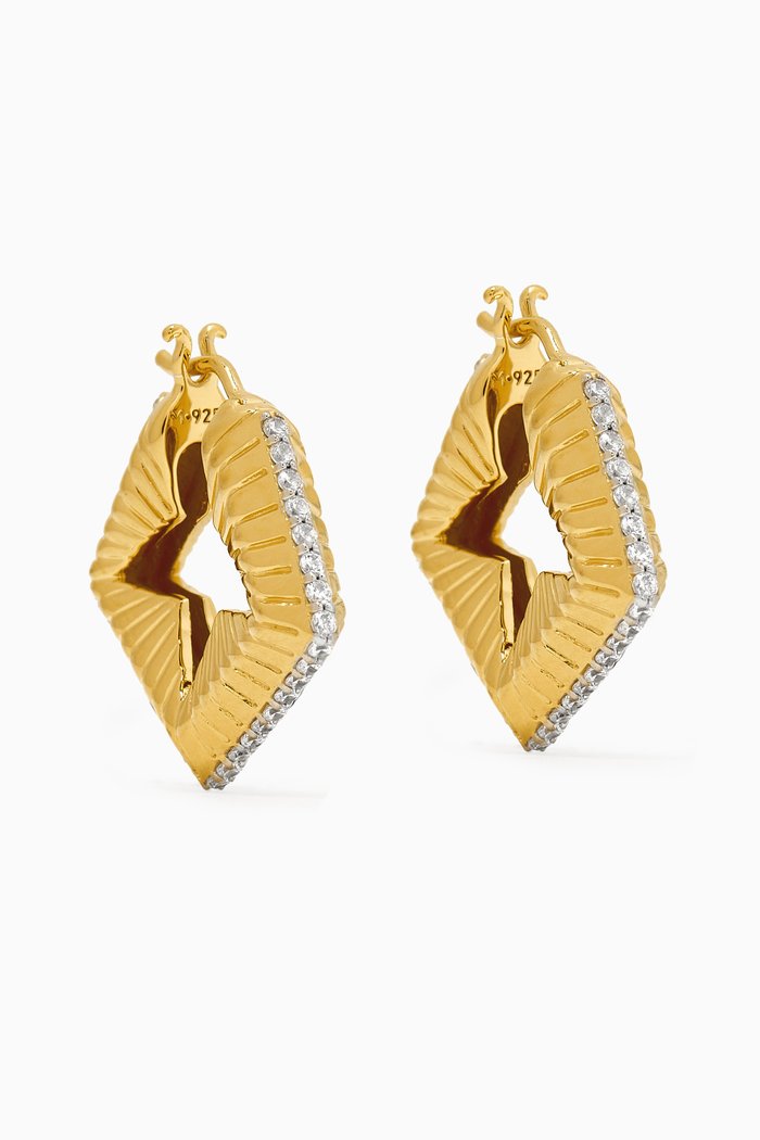 

Celestial Star Hoop Earrings in 18kt Recycled Gold-plated Sterling Silver