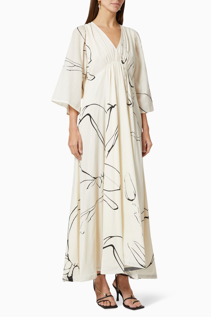 

Floral print Dress in Cotton, White