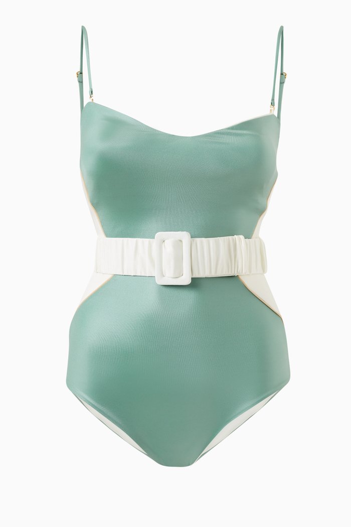 

Tequila Swimsuit & Ruched Belt Set, Blue